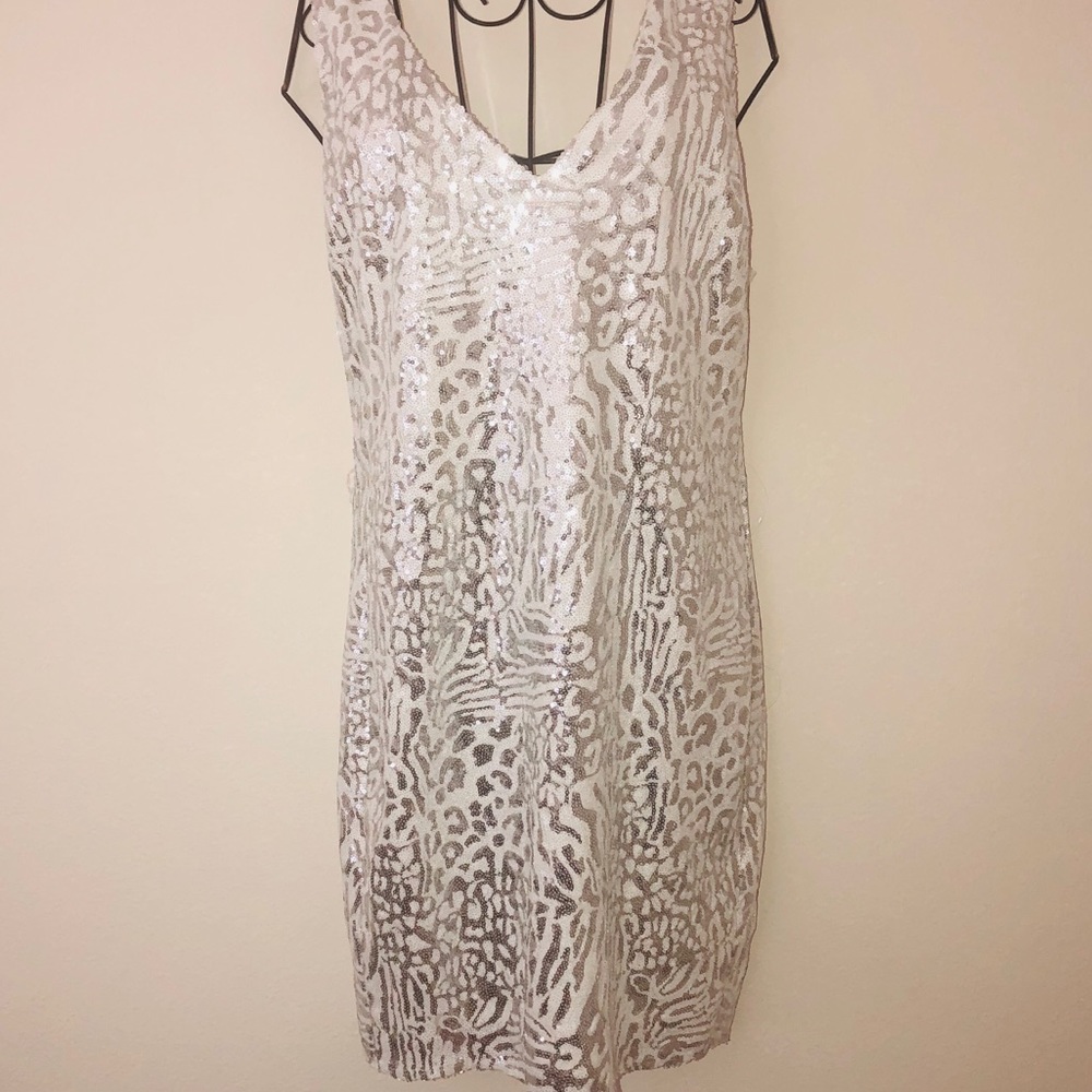 F21-White Leopard Sequin Dress